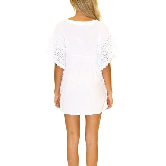 Seaspice Women's White Cotton Cover-Up Dress Size Large - Picture 4 of 9